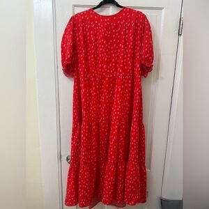 Red and Pink Maxi Dress